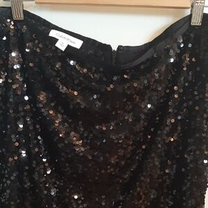 Calvin Klein Black Sequin Pencil Skirt
